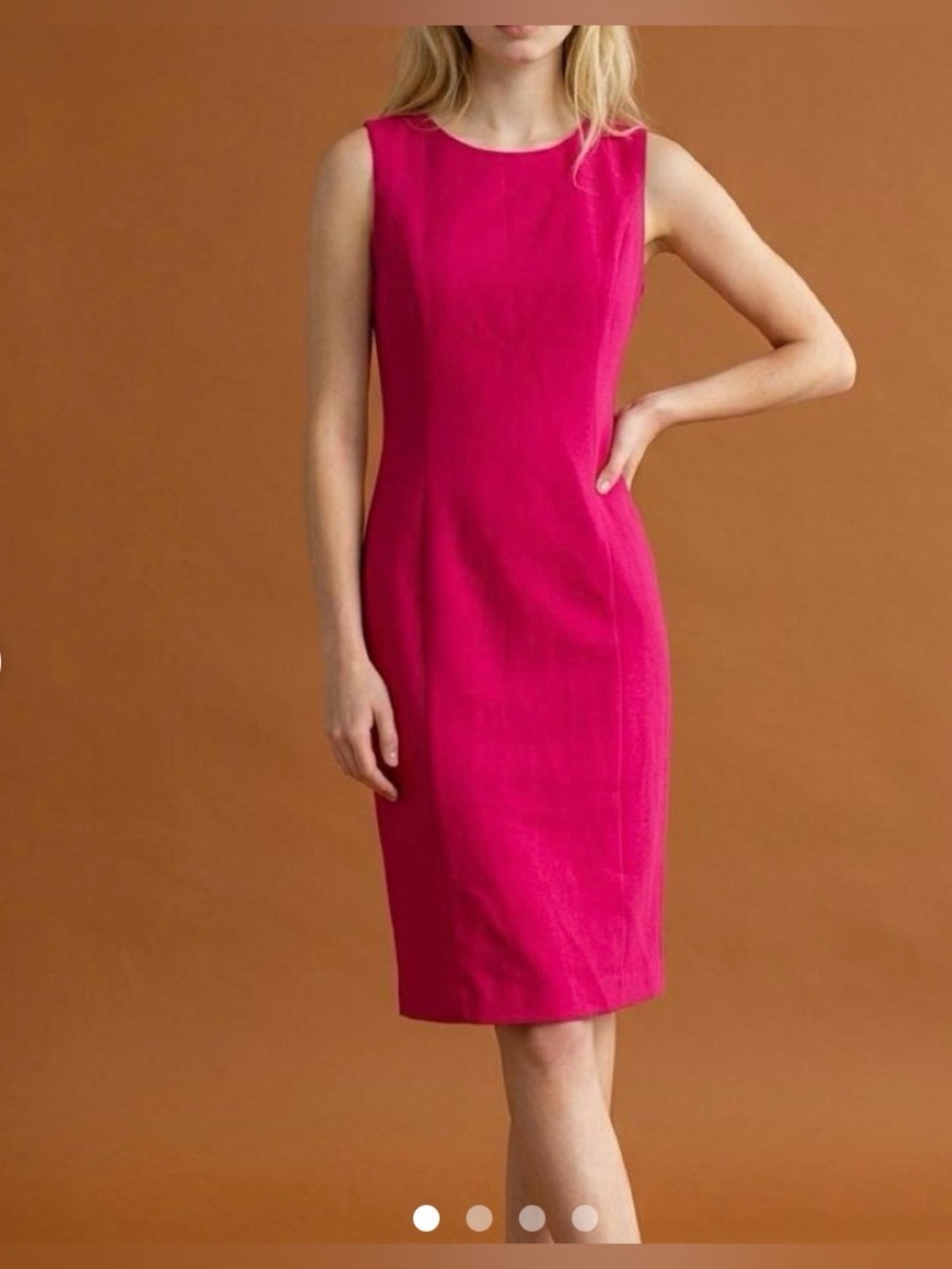Talbots Hot Pink Sleeveless Sheath Dress